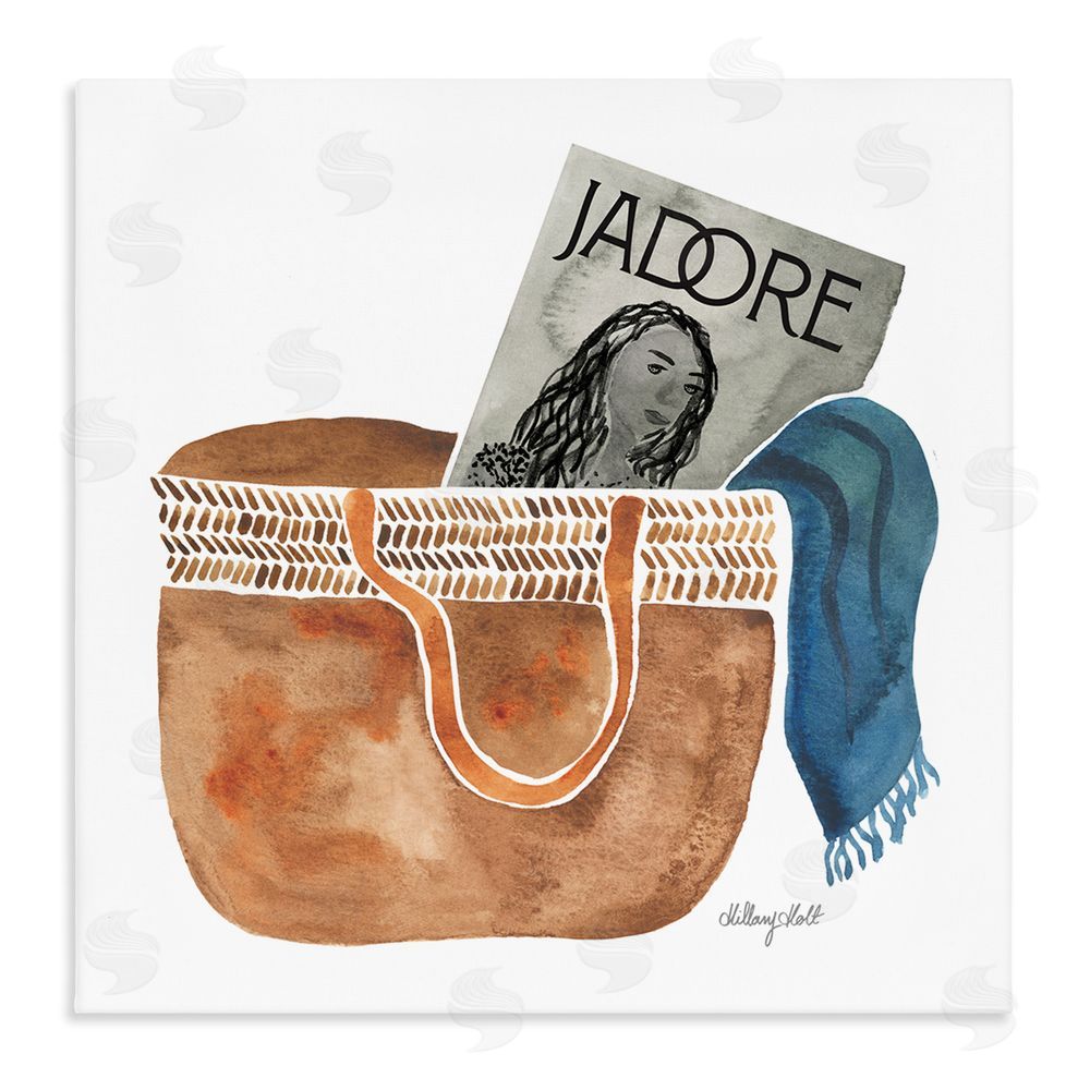 Hillary Holt Tote & Fashion Magazine Stretched Canvas Wall Art Print