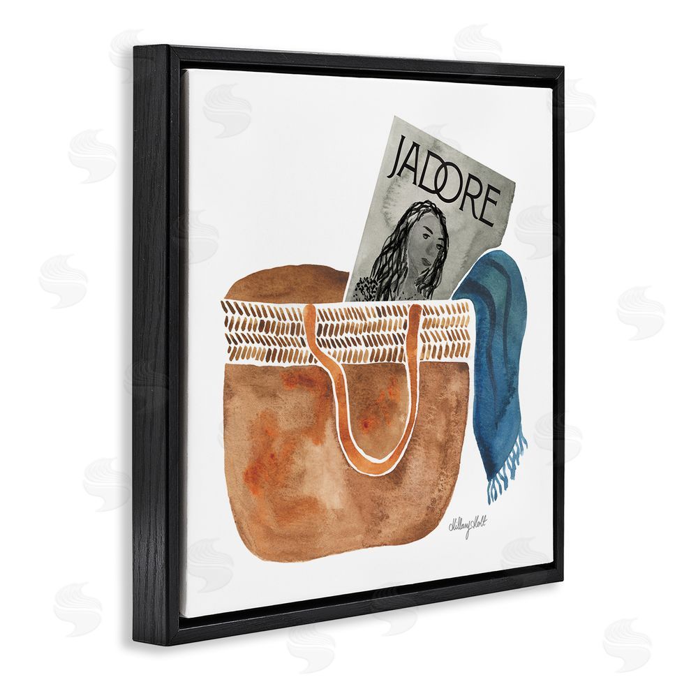 Hillary Holt Tote & Fashion Magazine Black Floating Frame Canvas Wall Art Print