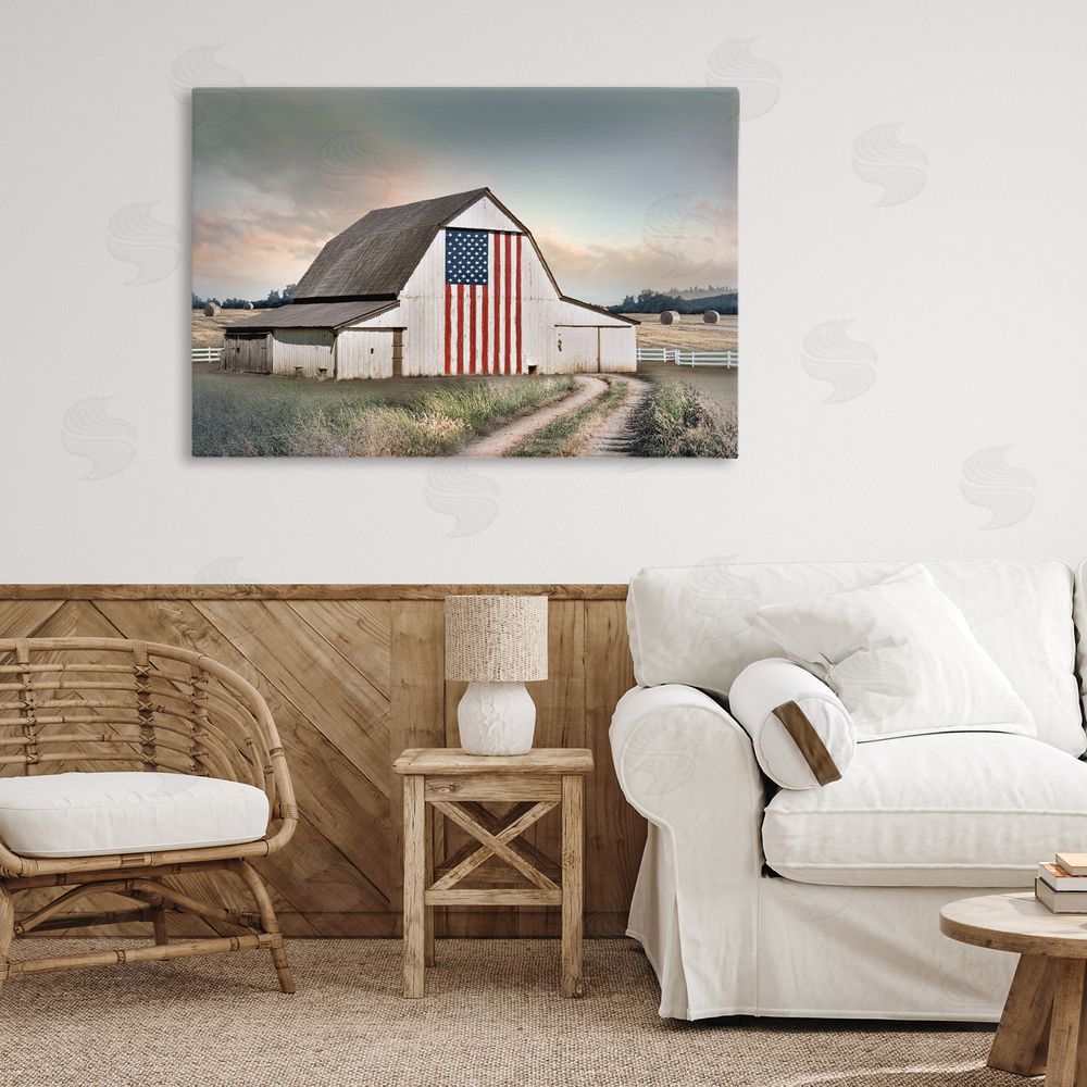 CAD Designs Land That I Love Barn Stretched Canvas Wall Art in Room