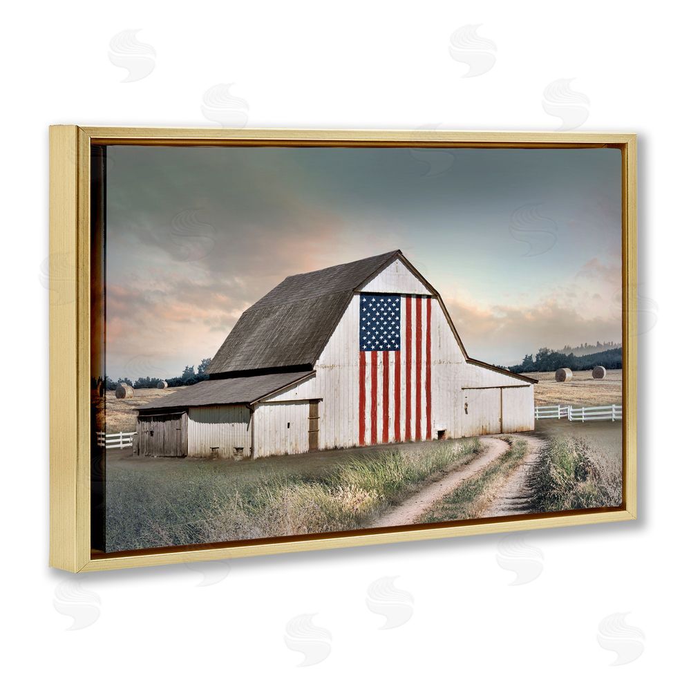 CAD Designs Land That I Love Barn Gold Floating Frame Canvas Wall Art Print