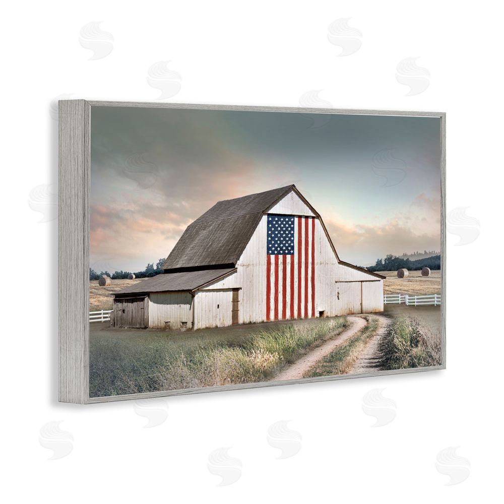 CAD Designs Land That I Love Barn Gray Framed Giclee Wall Art Print