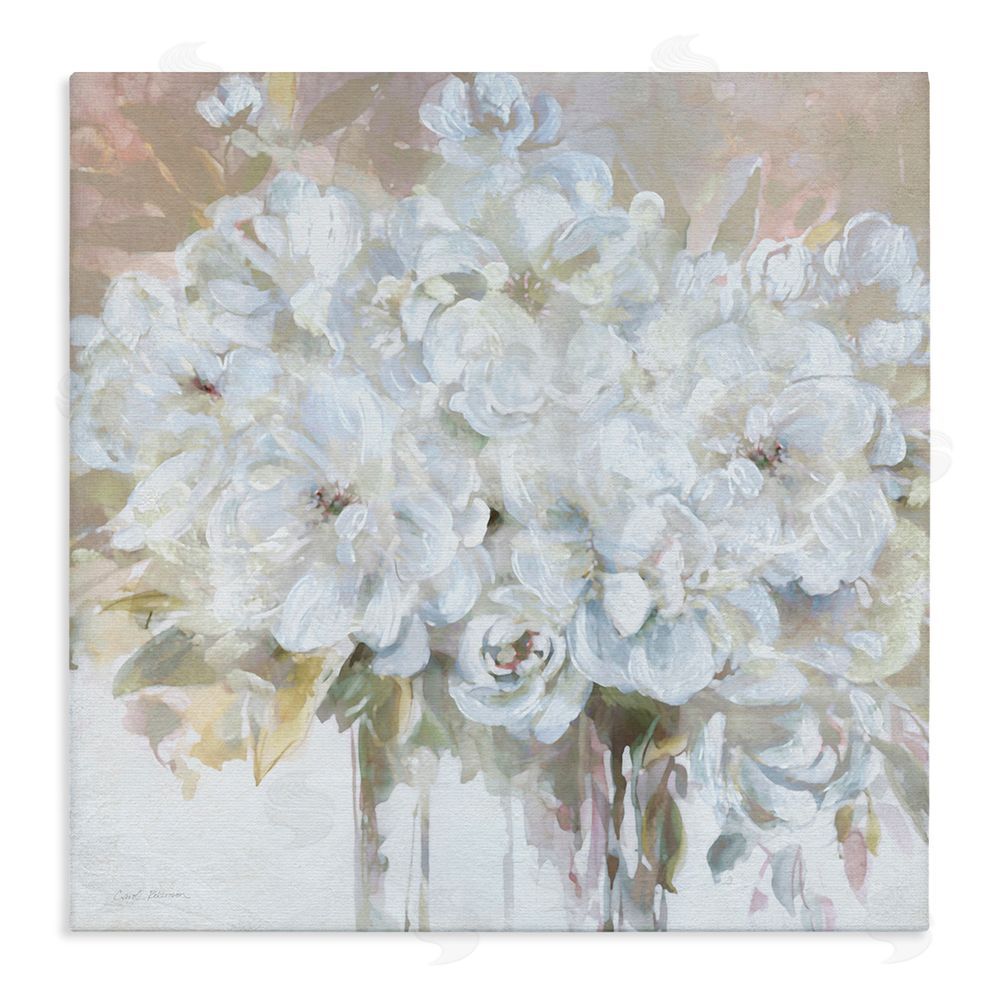 Carol Robinson Soft White Bouquet Serenity Stretched Canvas Wall Art Print