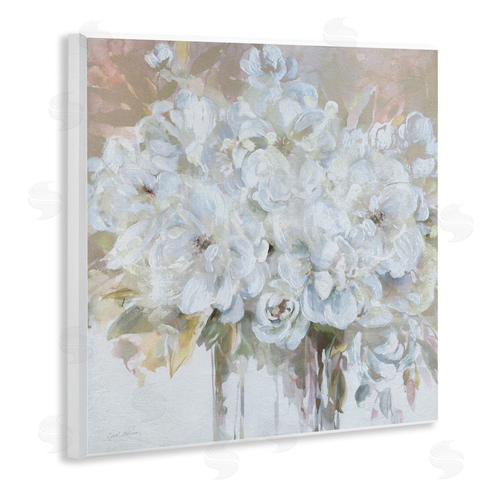 Carol Robinson Soft White Bouquet Serenity Wooden Wall Plaque Art Print