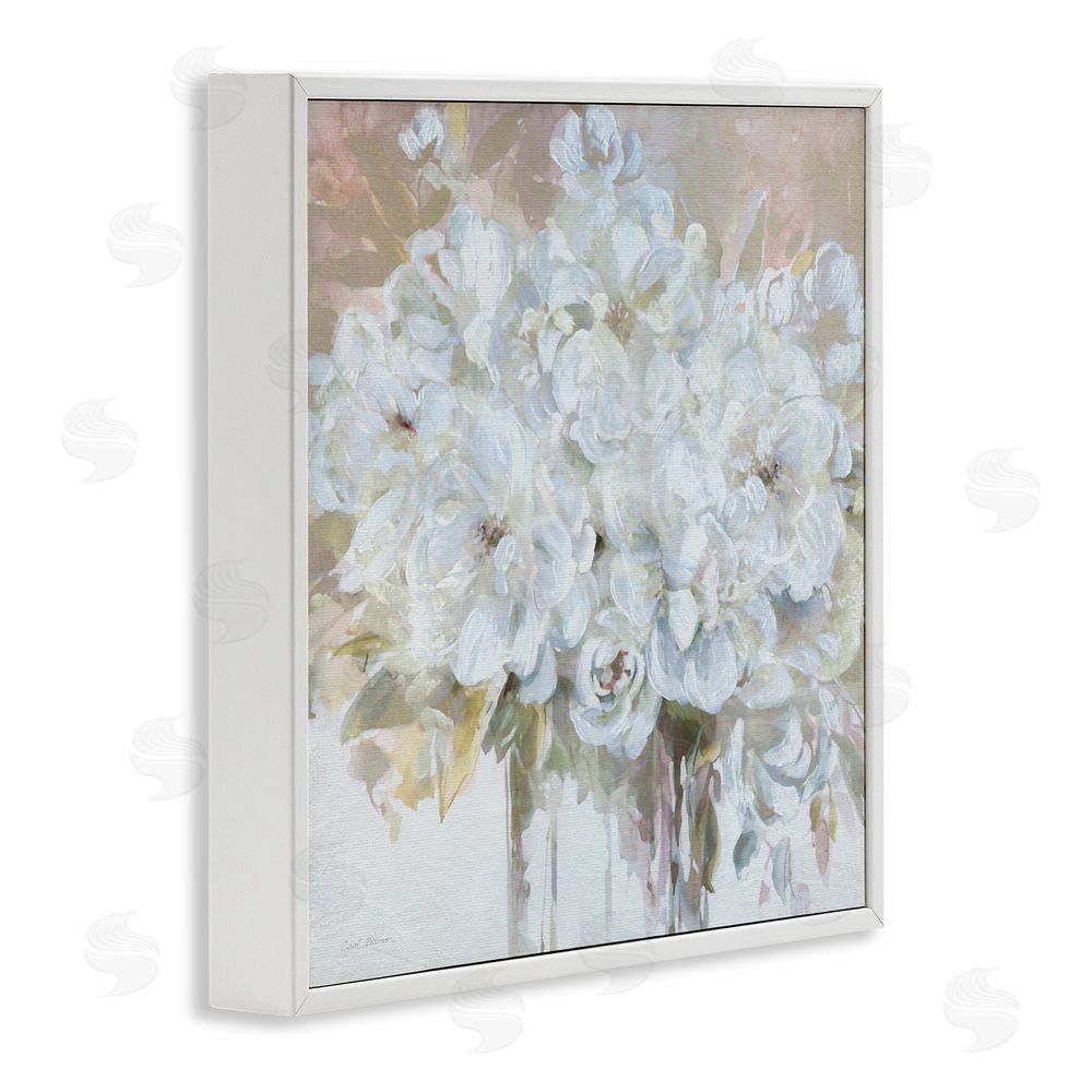 Carol Robinson Soft White Bouquet Serenity White Framed Giclee Wall Art Print