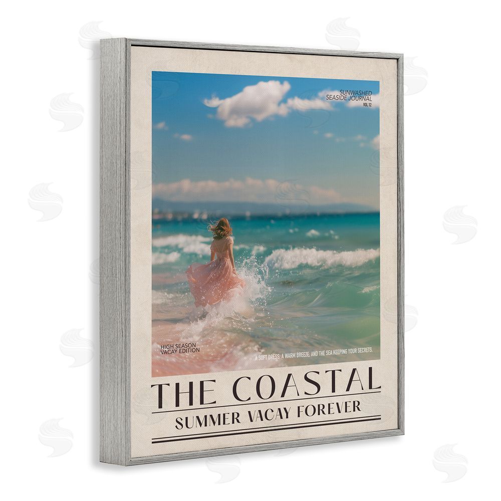 A Barefoot Stylist Coastal Summer Vacay Forever Gray Framed Giclee Wall Art Print
