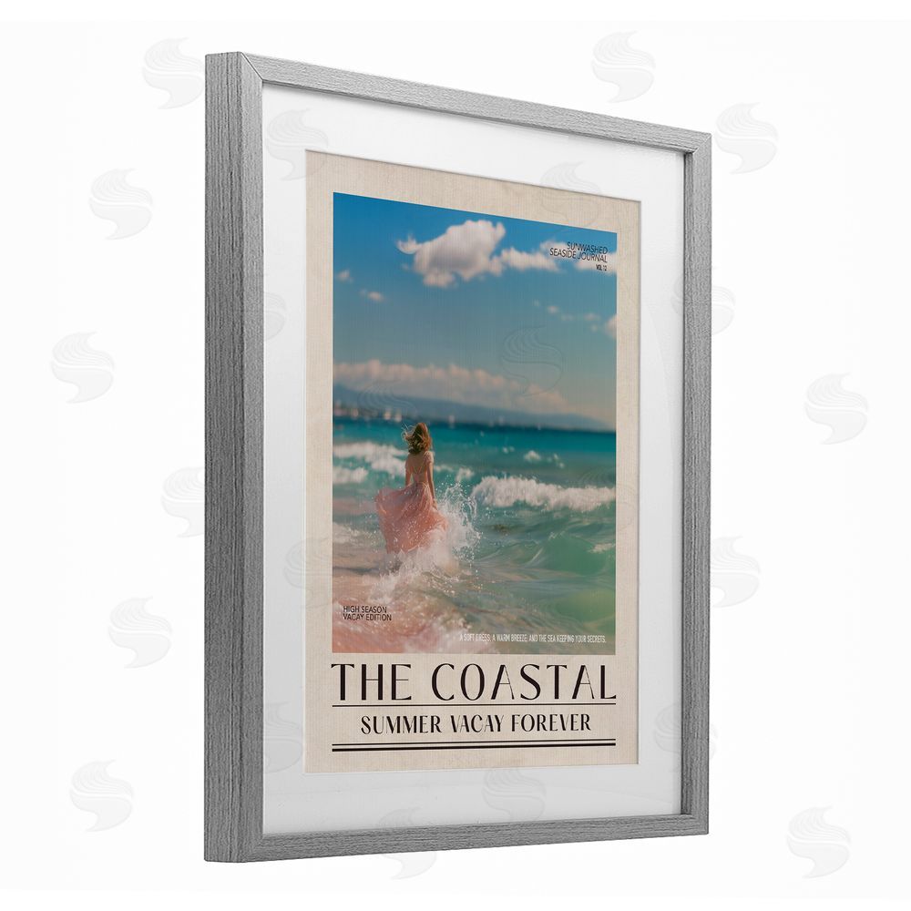 A Barefoot Stylist Coastal Summer Vacay Forever Gray Framed Print Under Glass Wall Art