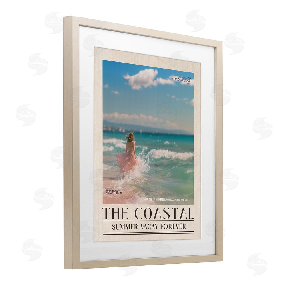 A Barefoot Stylist Coastal Summer Vacay Forever Brown Framed Print Under Glass Wall Art