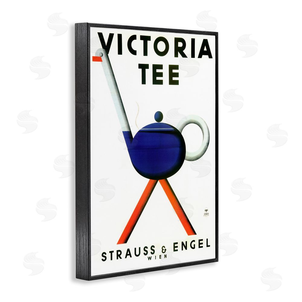 Vintage Hustle Retro Teapot Vintage Poster Black Framed Giclee Wall Art Print