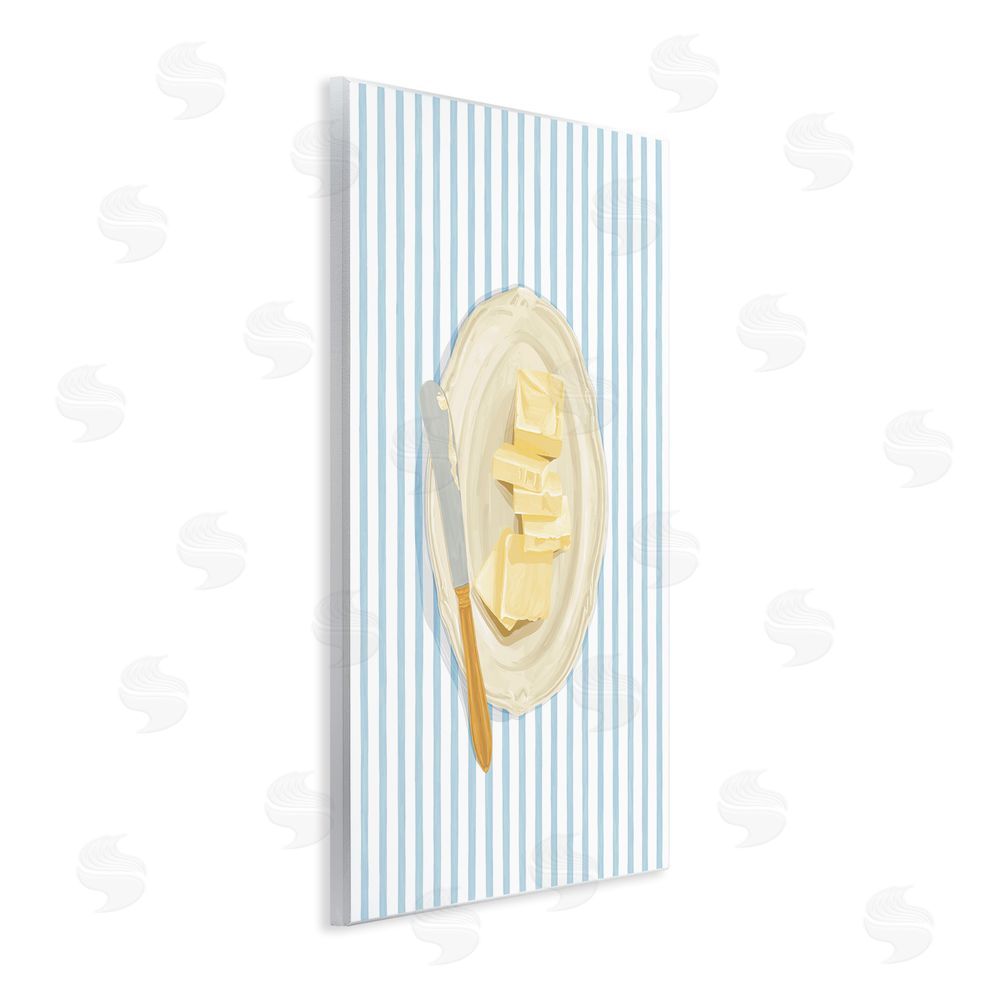 Veronica Lara Butter Dish & Knife Wooden Wall Plaque Art Print