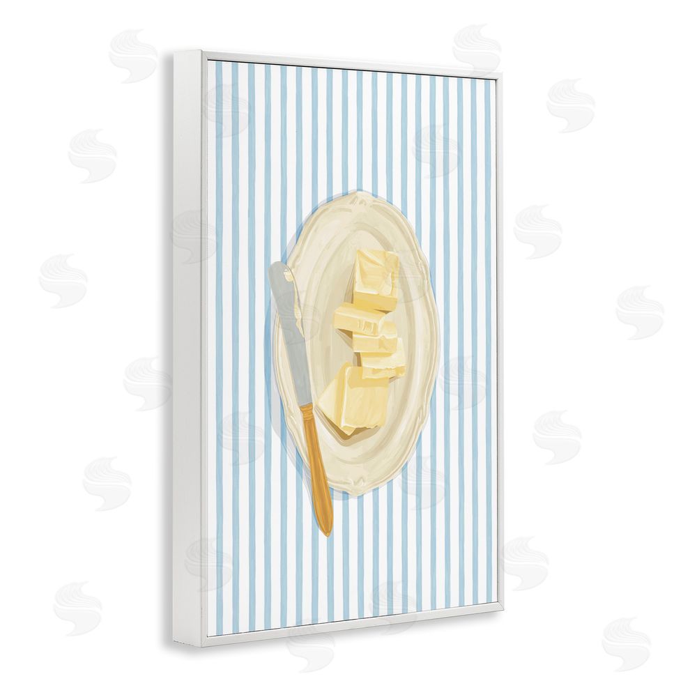 Veronica Lara Butter Dish & Knife White Framed Giclee Wall Art Print