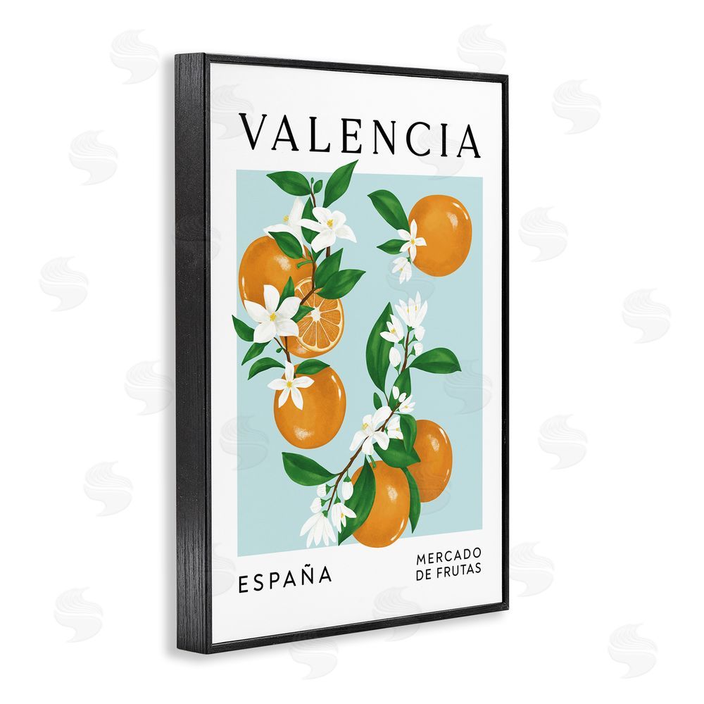Veronica Lara Naranjas De Valencia Fruit Market Black Framed Giclee Wall Art Print