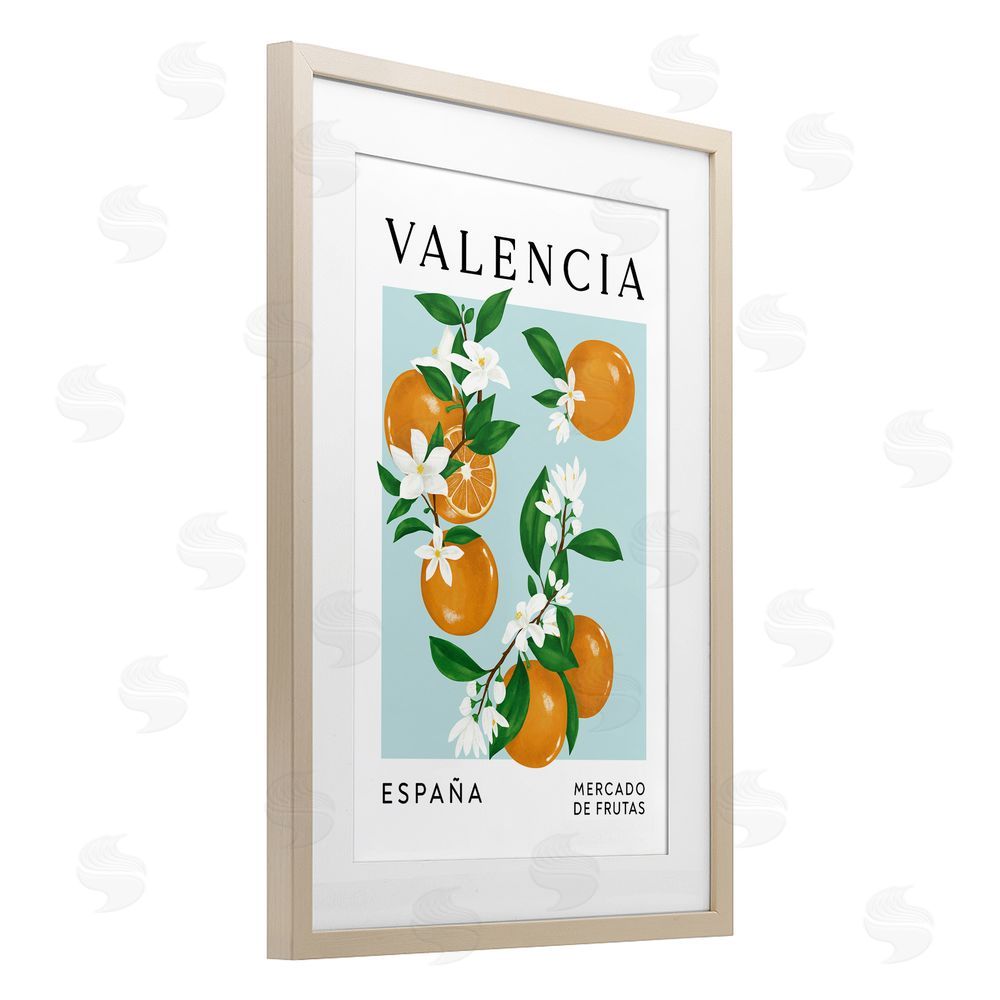 Veronica Lara Naranjas De Valencia Fruit Market Brown Framed Print Under Glass Wall Art