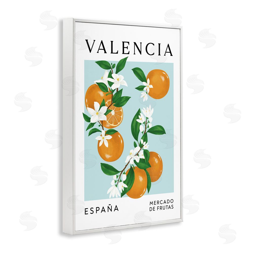 Veronica Lara Naranjas De Valencia Fruit Market White Framed Giclee Wall Art Print