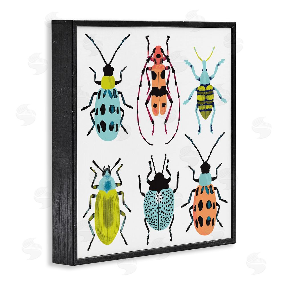 Metka Hiti Beetles & Bugs Collection Black Framed Giclee Wall Art Print