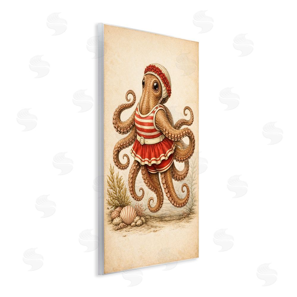 Grotto Studios Octopus of Maritime Bathing Society Wall Plaque Home Decor Art Print