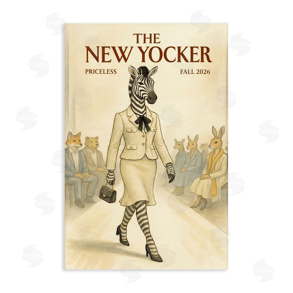 Grotto Studios New Yocker Zebra Model Stretched Canvas Wall Art