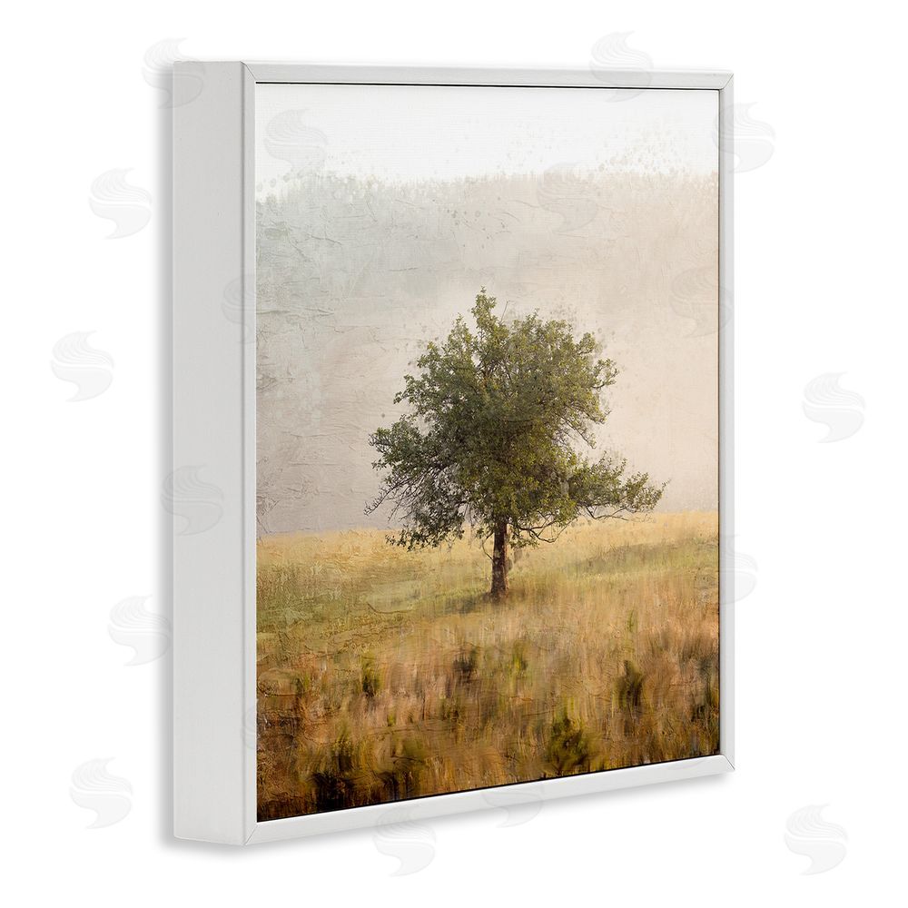 Anne Bailey Tree Alone in Golden Field White Framed Giclee Wall Art Print