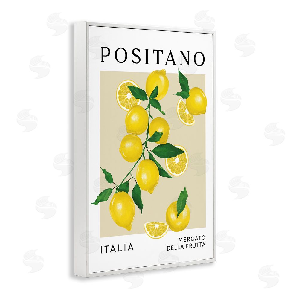 Veronica Lara Positano Lemons Fruit Market White Framed Giclee Wall Art Print