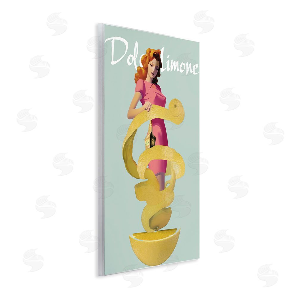 Annabelle Hall Dolce Lemon Retro Ad Wooden Wall Plaque Art Print