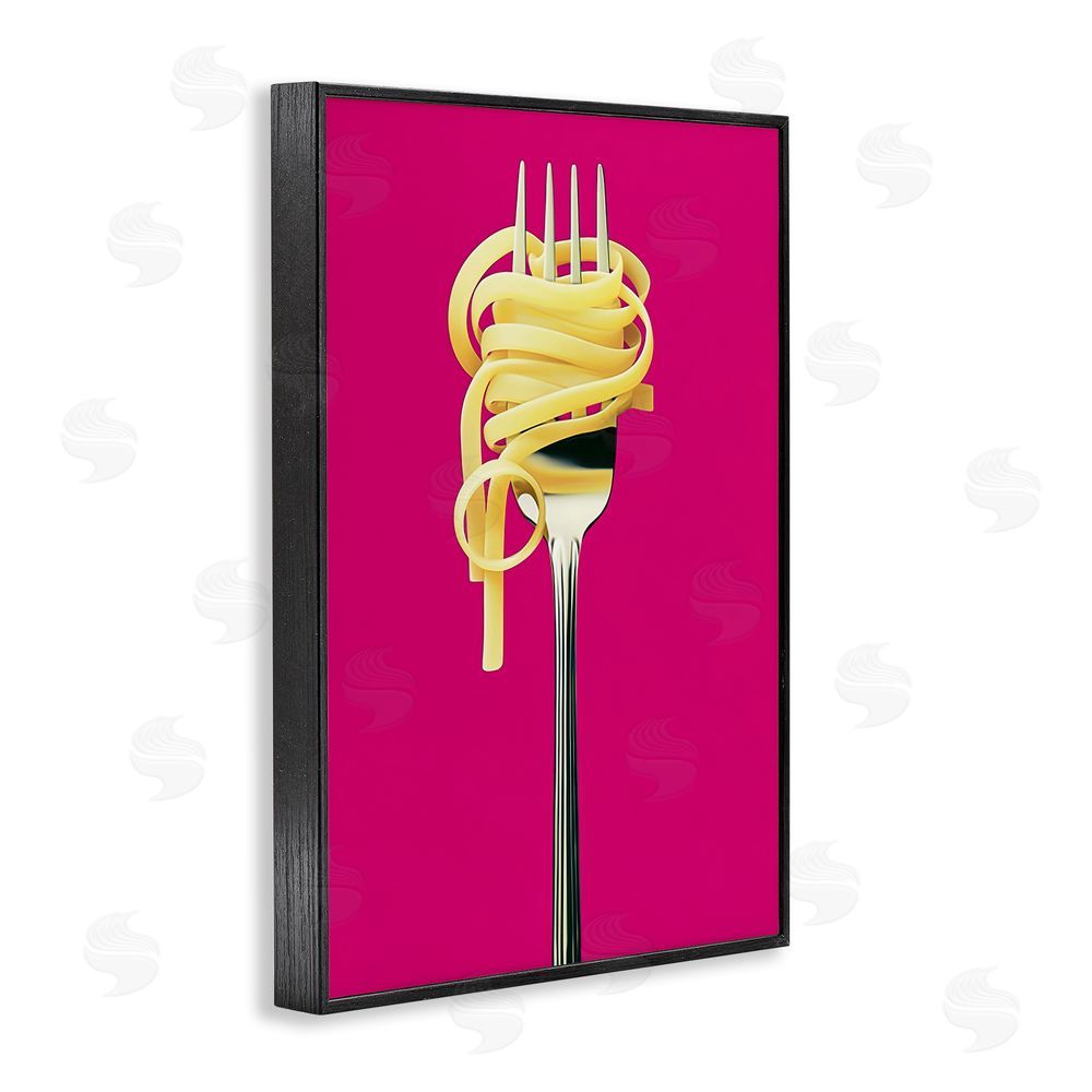 Annabelle Hall Pasta Twirl on Fork Black Framed Giclee Wall Art Print