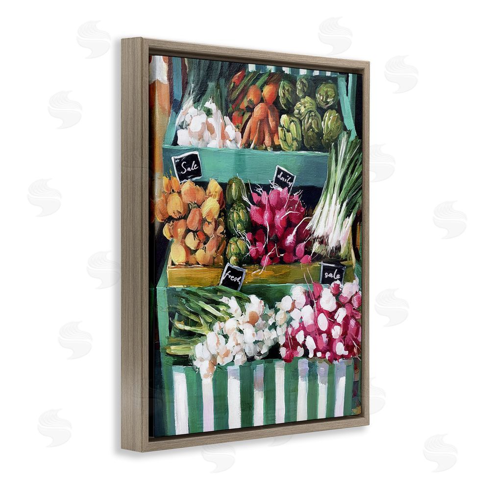 Annabelle Hall Fresh Daily Market Stand Brown Floating Frame Canvas Wall Art Print