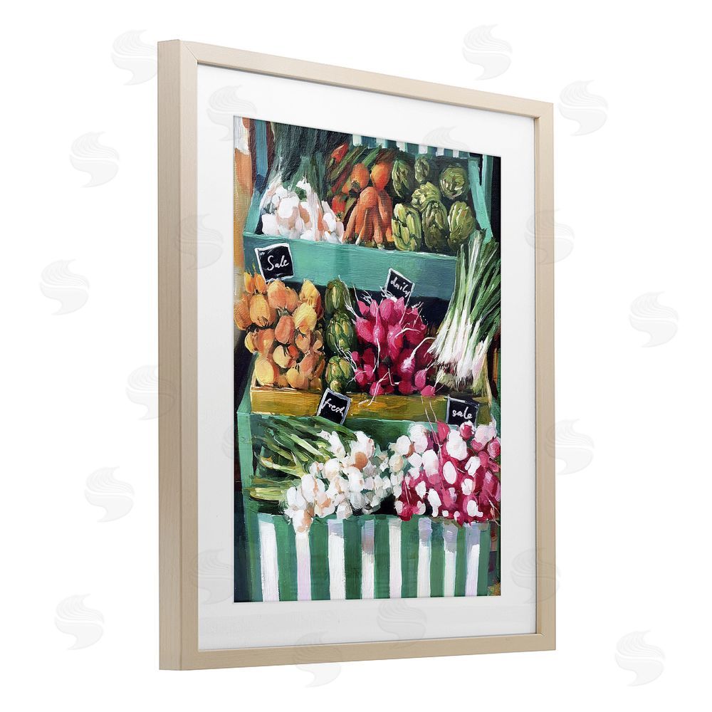 Annabelle Hall Fresh Daily Market Stand Brown Framed Print Under Glass Wall Art