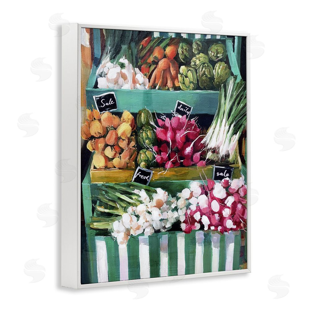Annabelle Hall Fresh Daily Market Stand White Framed Giclee Wall Art Print