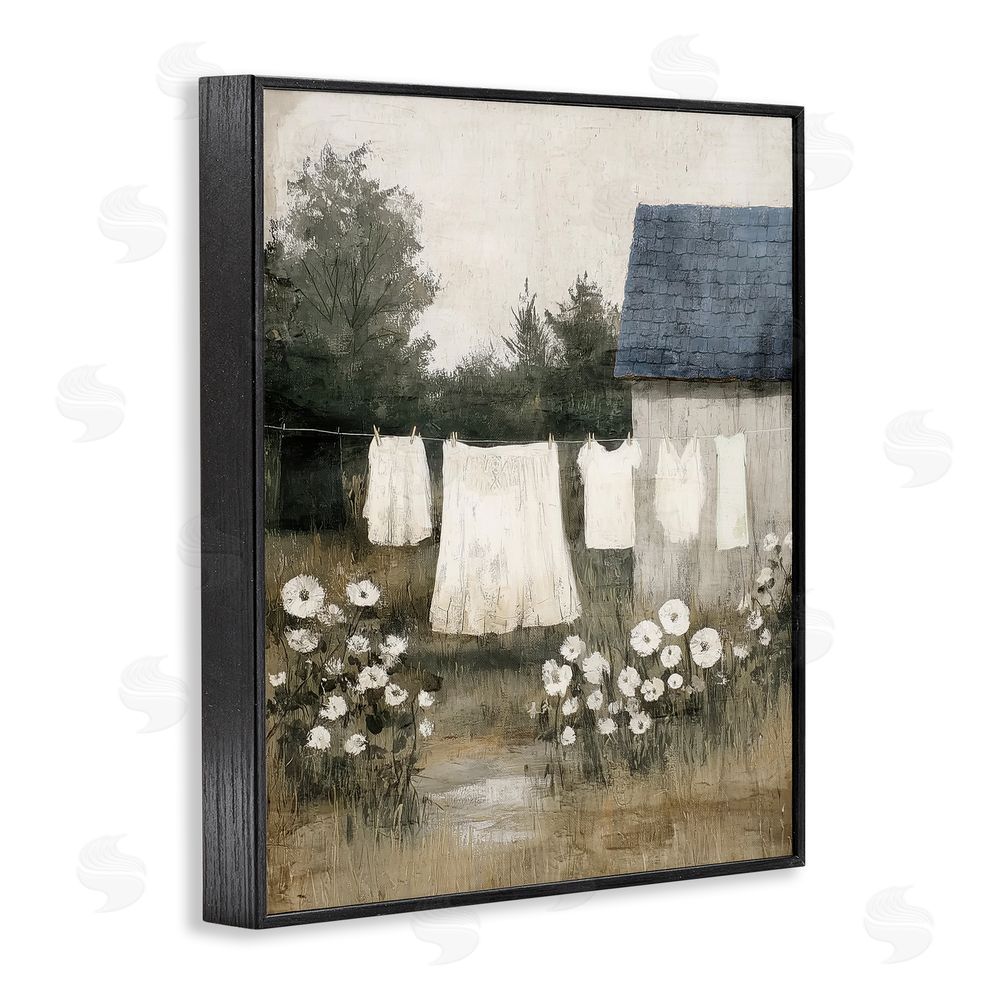Annabelle Hall Wind Dried Linen Black Framed Giclee Wall Art Print