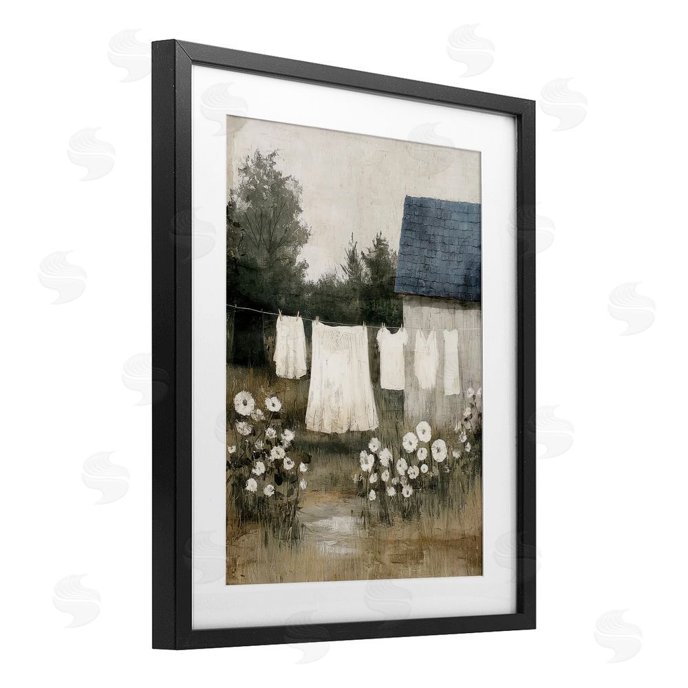 Annabelle Hall Wind Dried Linen Black Framed Print Under Glass Wall Art