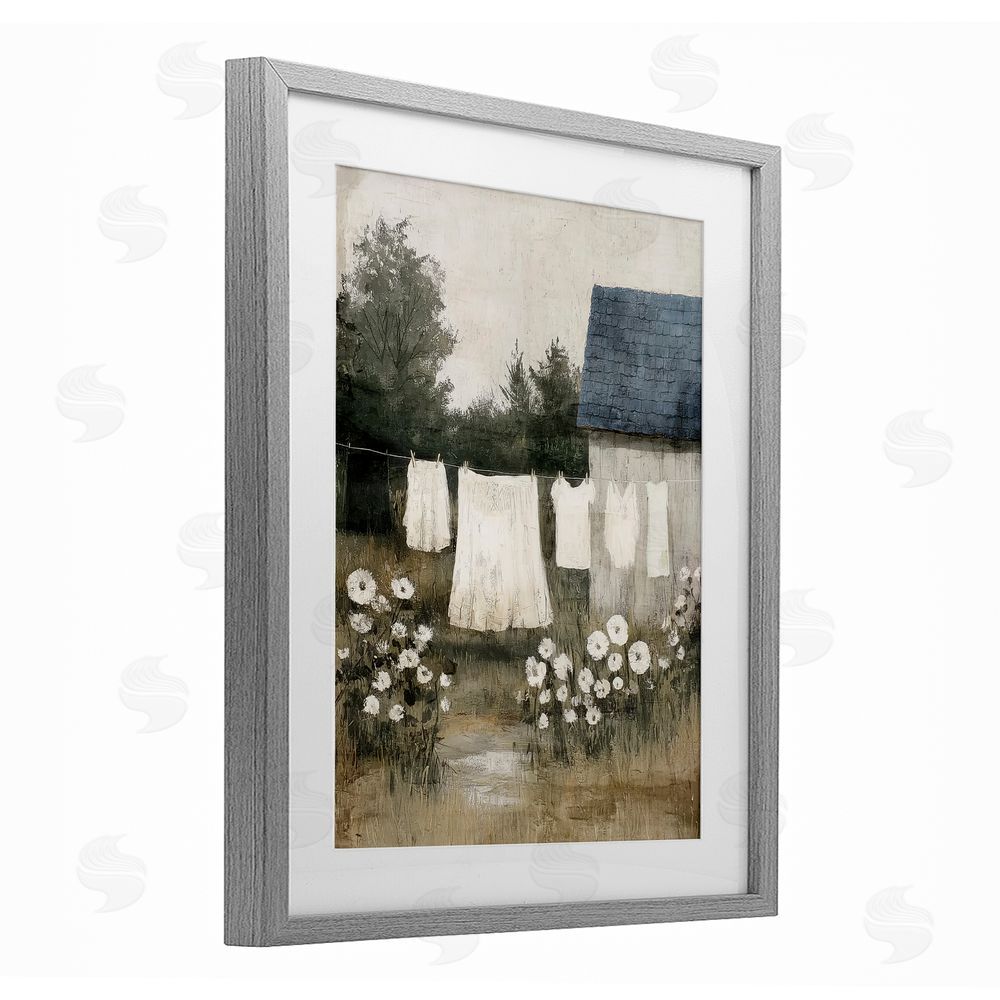 Annabelle Hall Wind Dried Linen Gray Framed Print Under Glass Wall Art