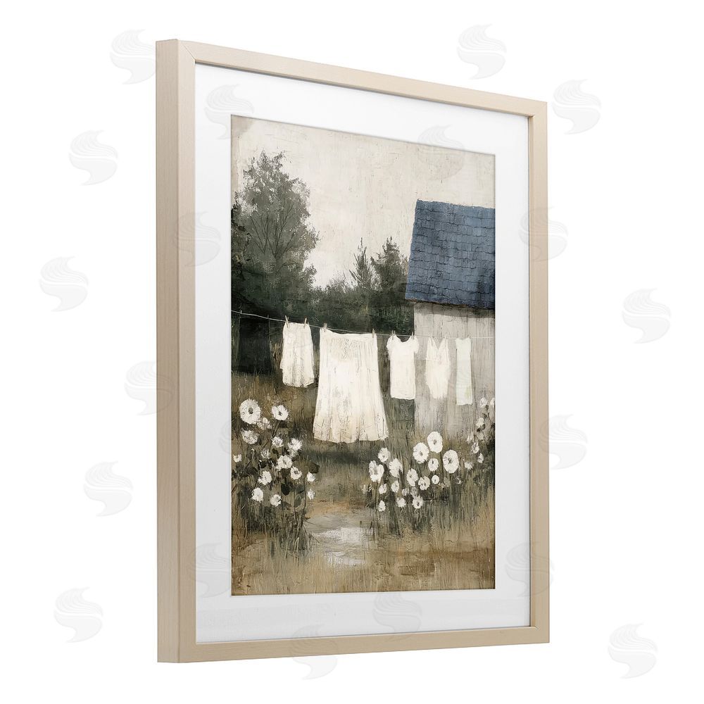 Annabelle Hall Wind Dried Linen Brown Framed Print Under Glass Wall Art