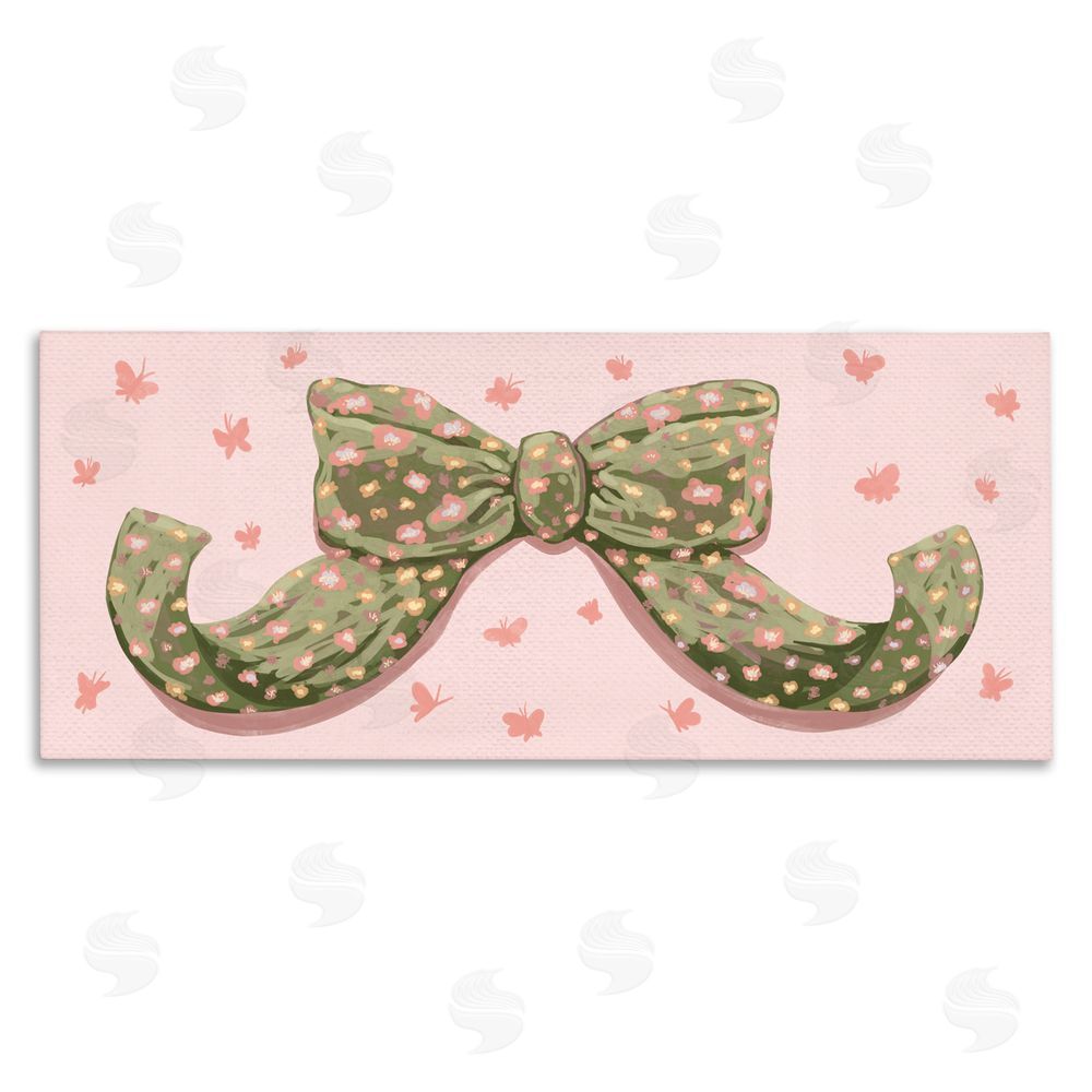 Connie Summers Spring Bow with Butterflies Stretched Canvas Wall Art Print
