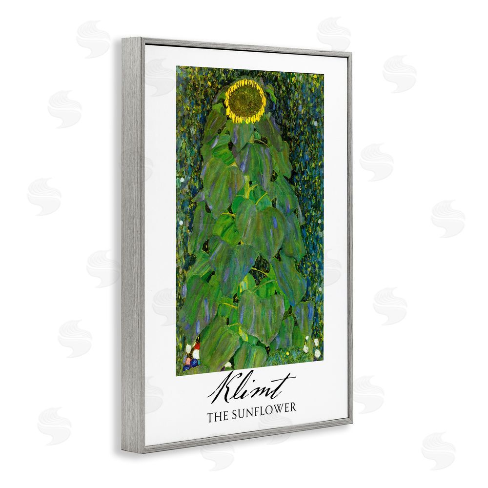 Vintage Hustle Klimt The Sunflower Classic Gray Framed Giclee Wall Art Print