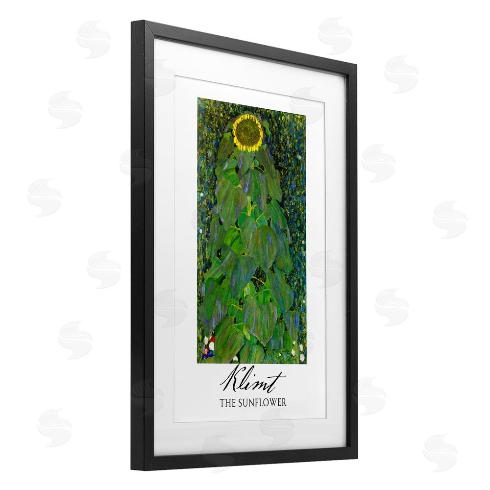 Vintage Hustle Klimt The Sunflower Classic Black Framed Print Under Glass Wall Art