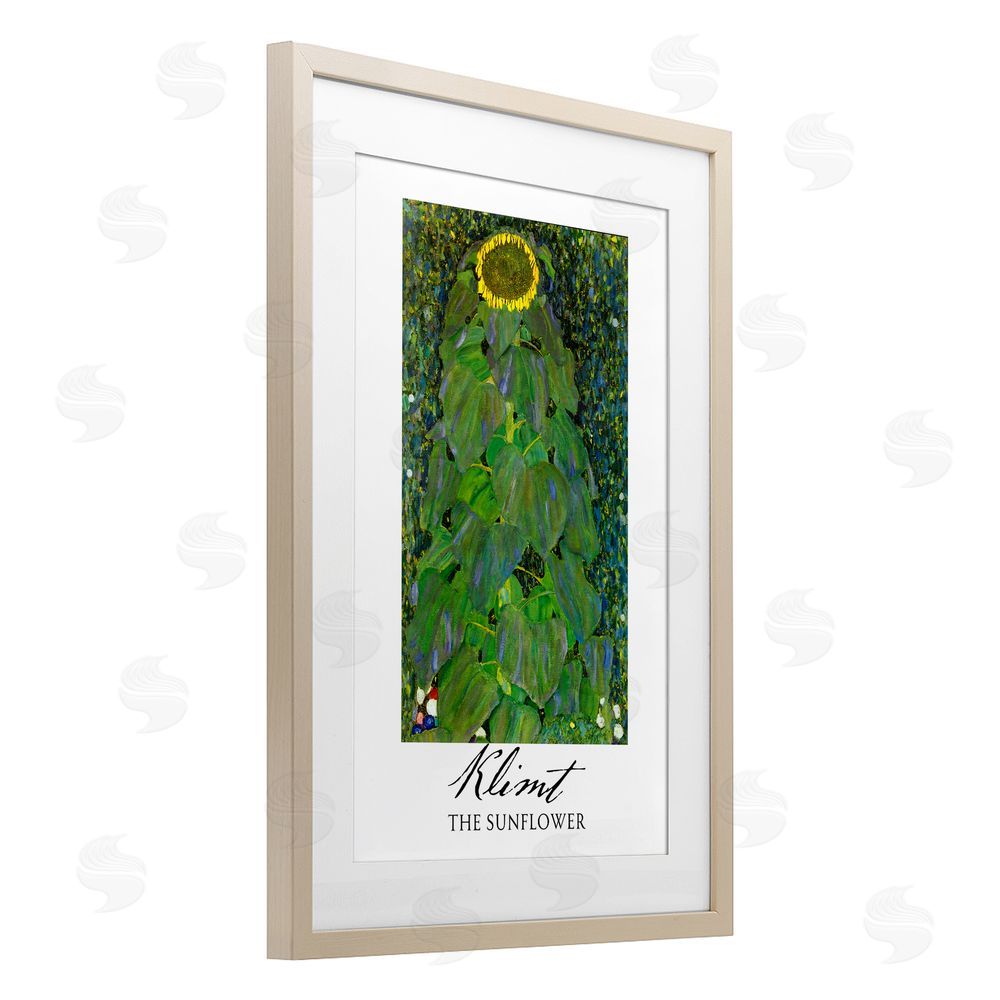 Vintage Hustle Klimt The Sunflower Classic Brown Framed Print Under Glass Wall Art