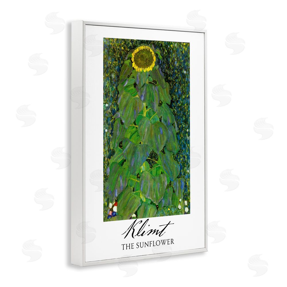Vintage Hustle Klimt The Sunflower Classic White Framed Giclee Wall Art Print
