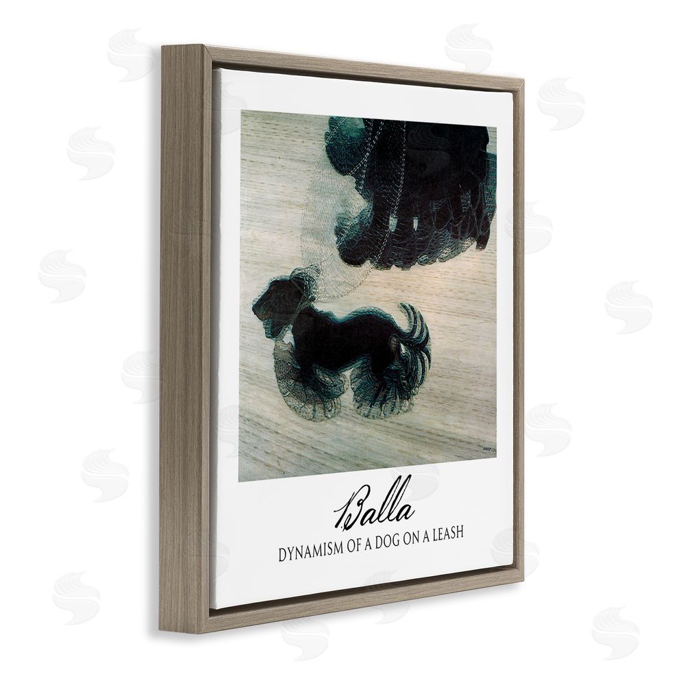 Vintage Hustle Balla Dynamism Of A Dog Classic Brown Floating Frame Canvas Wall Art Print
