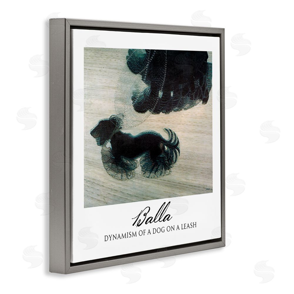 Vintage Hustle Balla Dynamism Of A Dog Classic Gray Floating Frame Canvas Wall Art Print