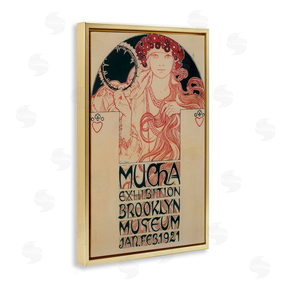 Vintage Hustle Vintage Museum Exhibition Poster Gold Floating Frame Canvas Wall Art Print