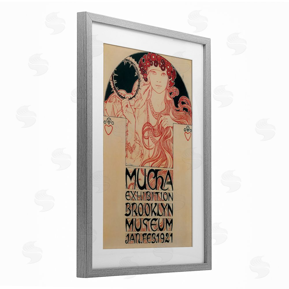 Vintage Hustle Vintage Museum Exhibition Poster Gray Framed Print Under Glass Wall Art