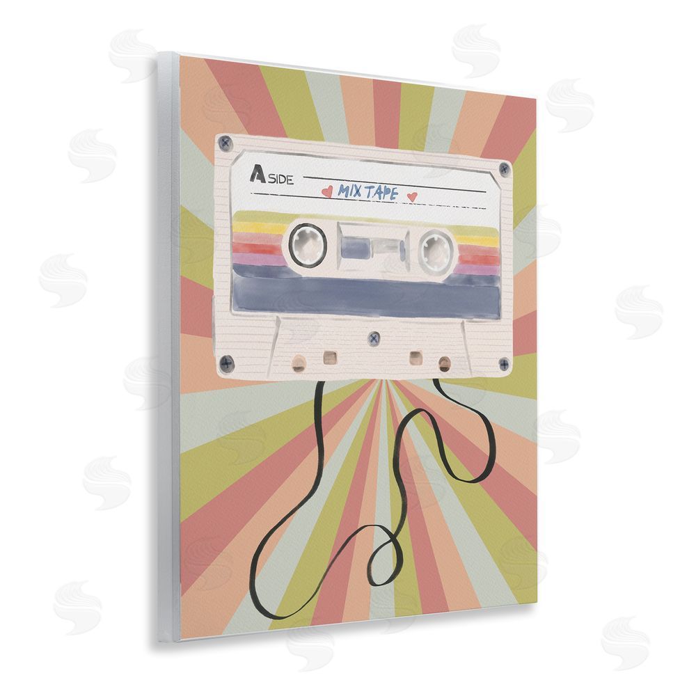 Radhika Modi Retro Mix Tape Cassette Wooden Wall Plaque Art Print