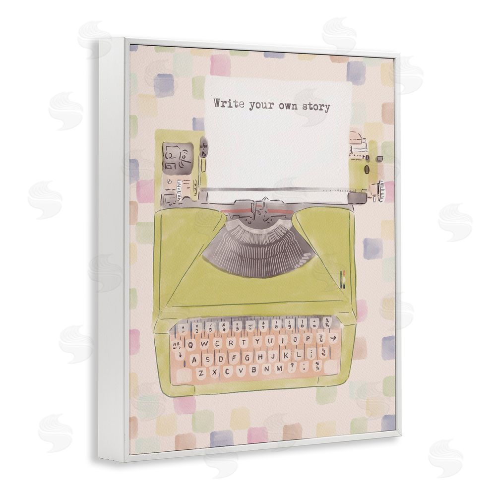 Radhika Modi Write Your Own Story Typewriter White Framed Giclee Wall Art Print