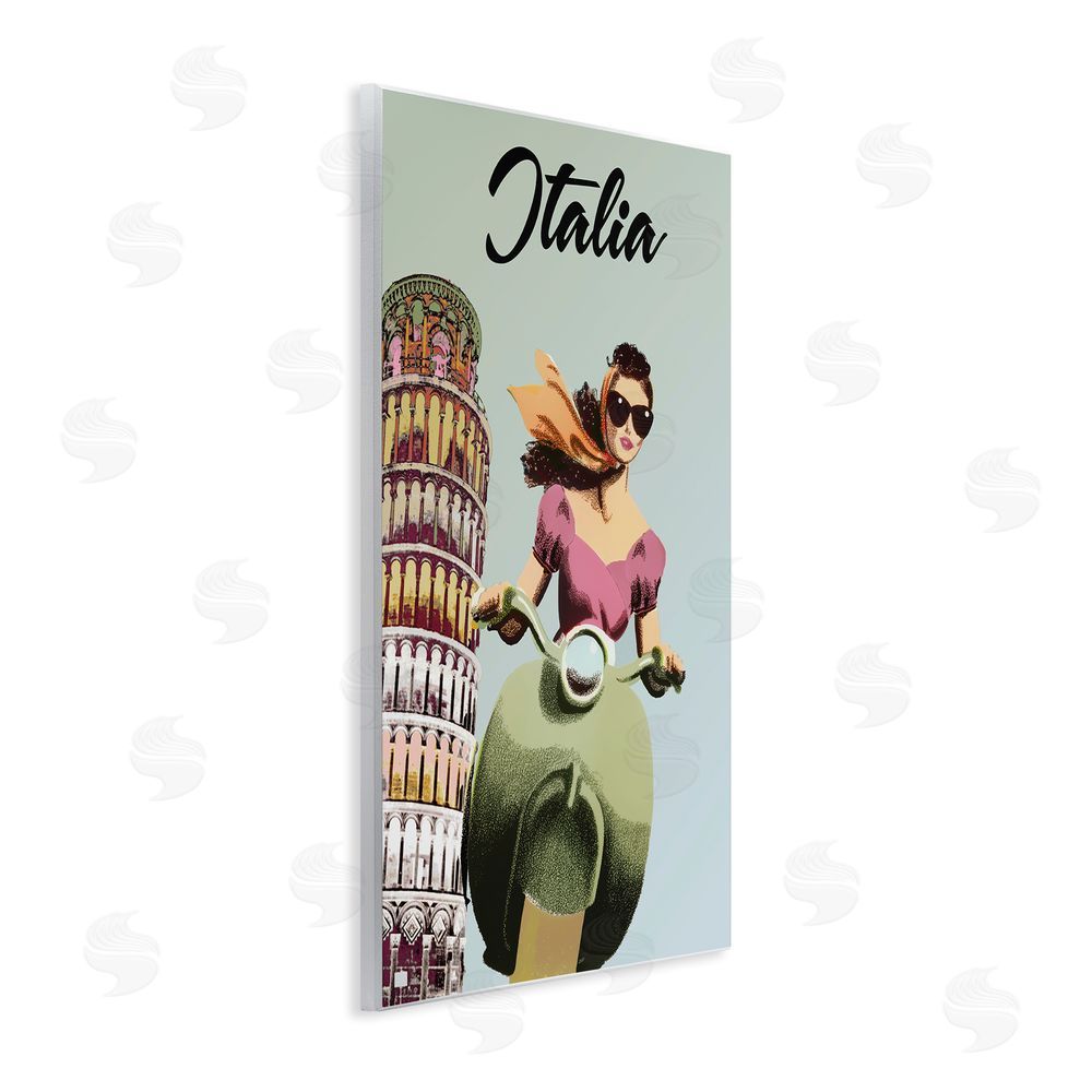 Annabelle Hall Retro Italia Scooter Wooden Wall Plaque Art Print