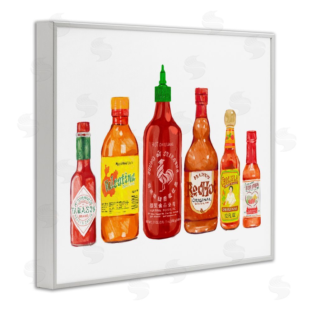 Ziwei Li Hot Sauce Bottle Collection White Framed Giclee Wall Art Print