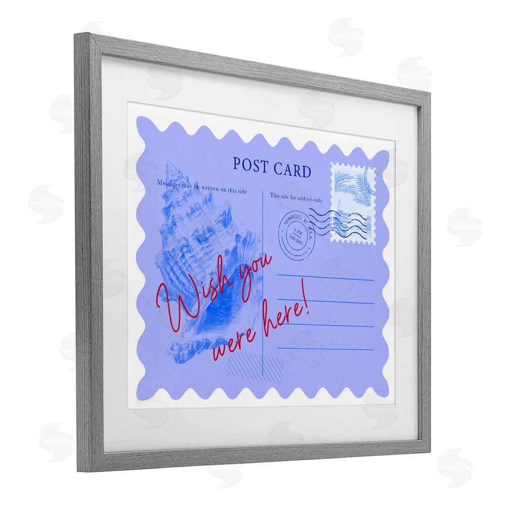 Ziwei Li Wish You Were Here Postcard Gray Framed Print Under Glass Wall Art