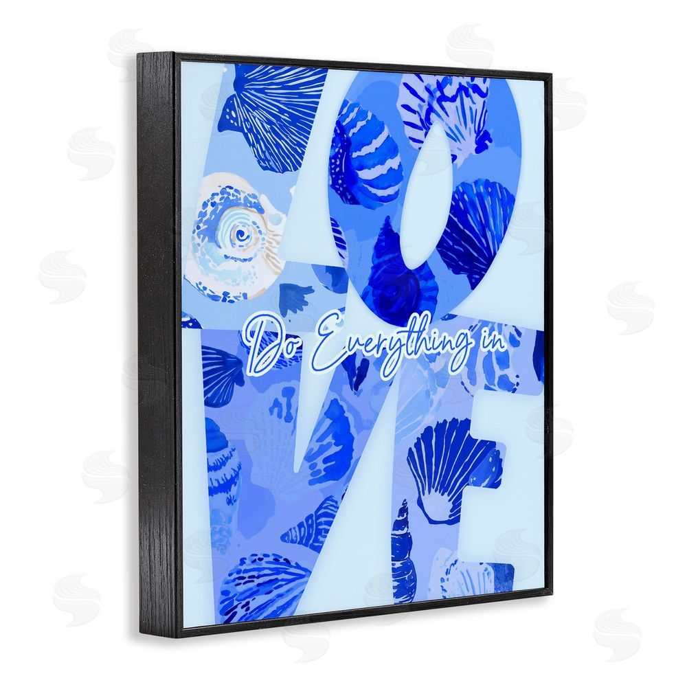 Ziwei Li Coastal Do Everything In Love Black Framed Giclee Wall Art Print