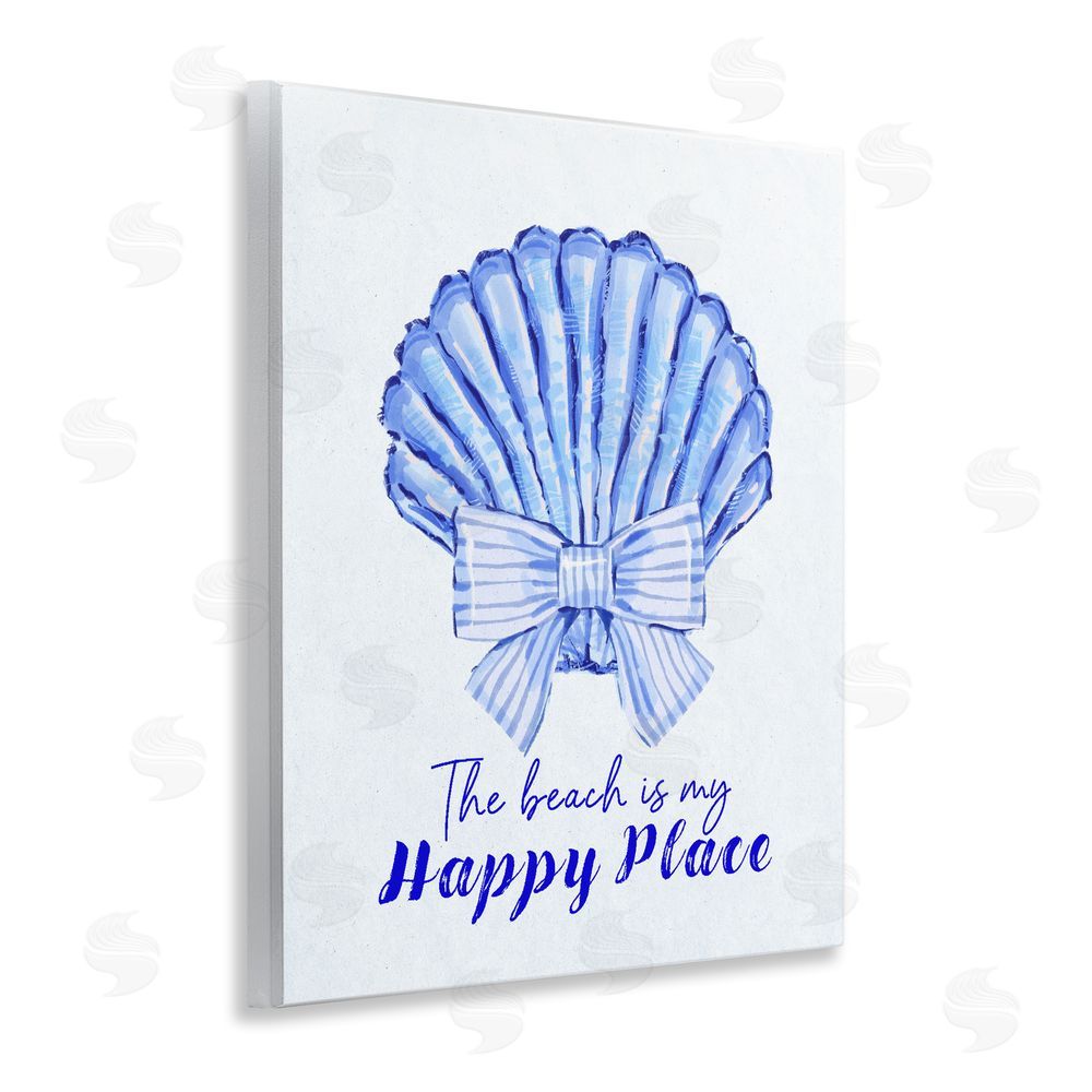 Ziwei Li Beach Is My Happy Place Seashell Wooden Wall Plaque Art Print