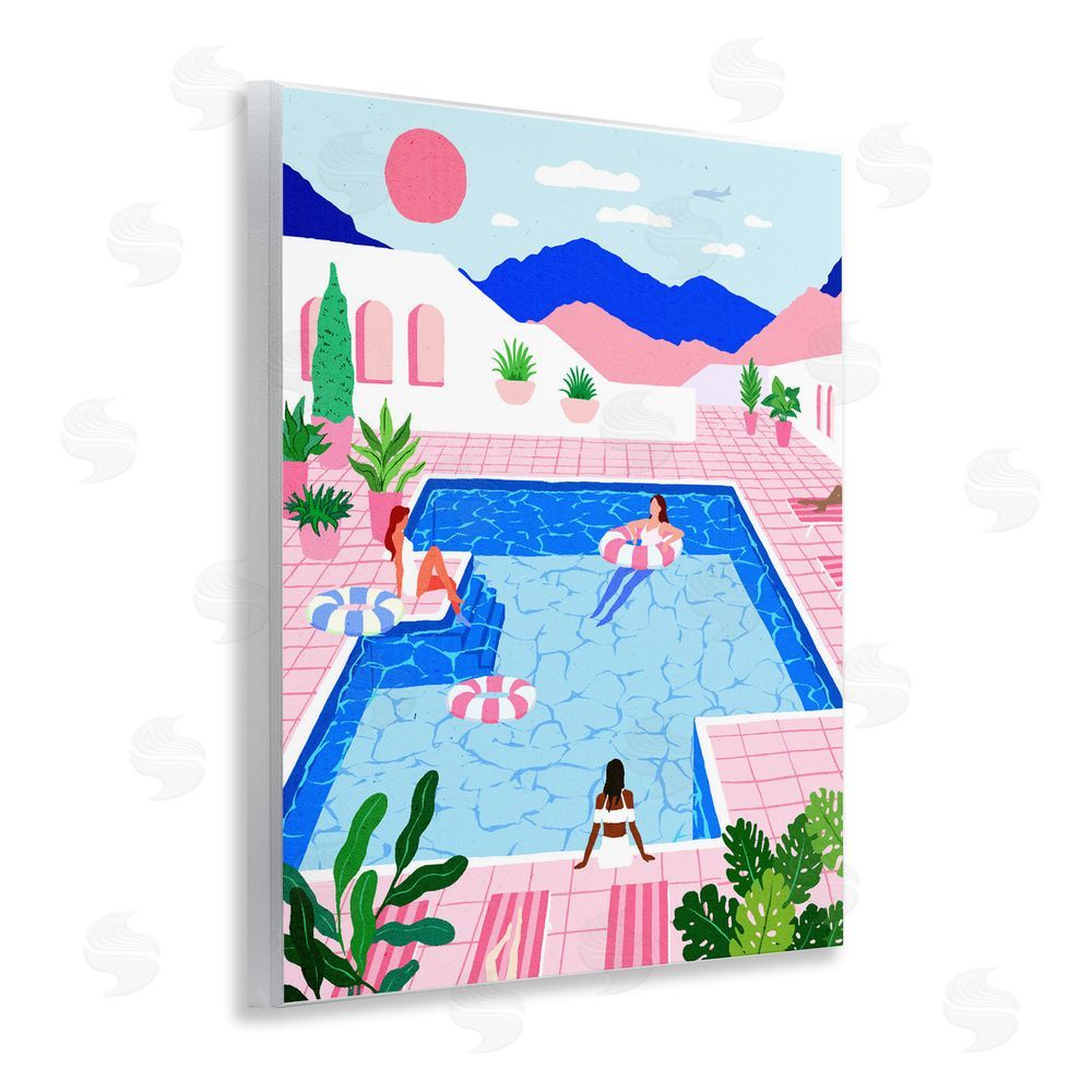 Ziwei Li Hanging By The Pool Resort Wooden Wall Plaque Art Print