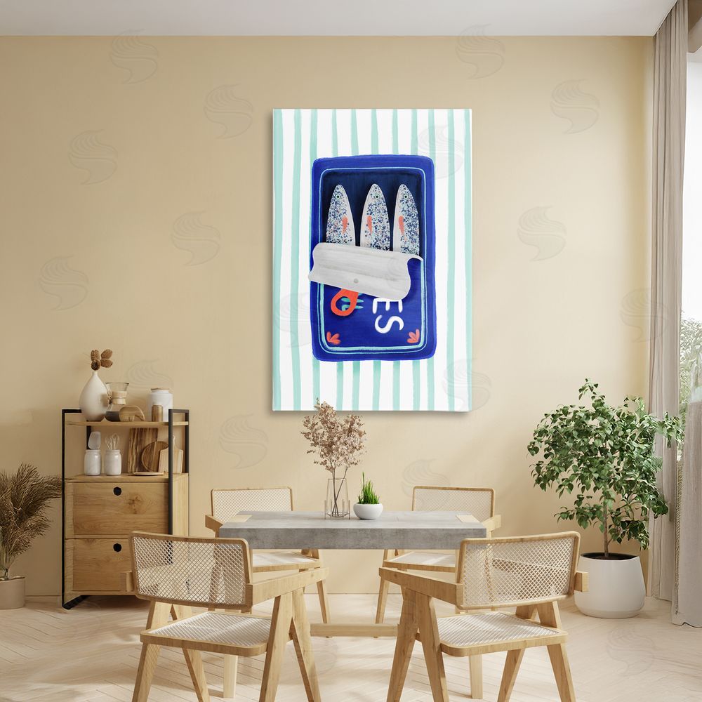 Metka Hiti Blue Sardines on Stripes