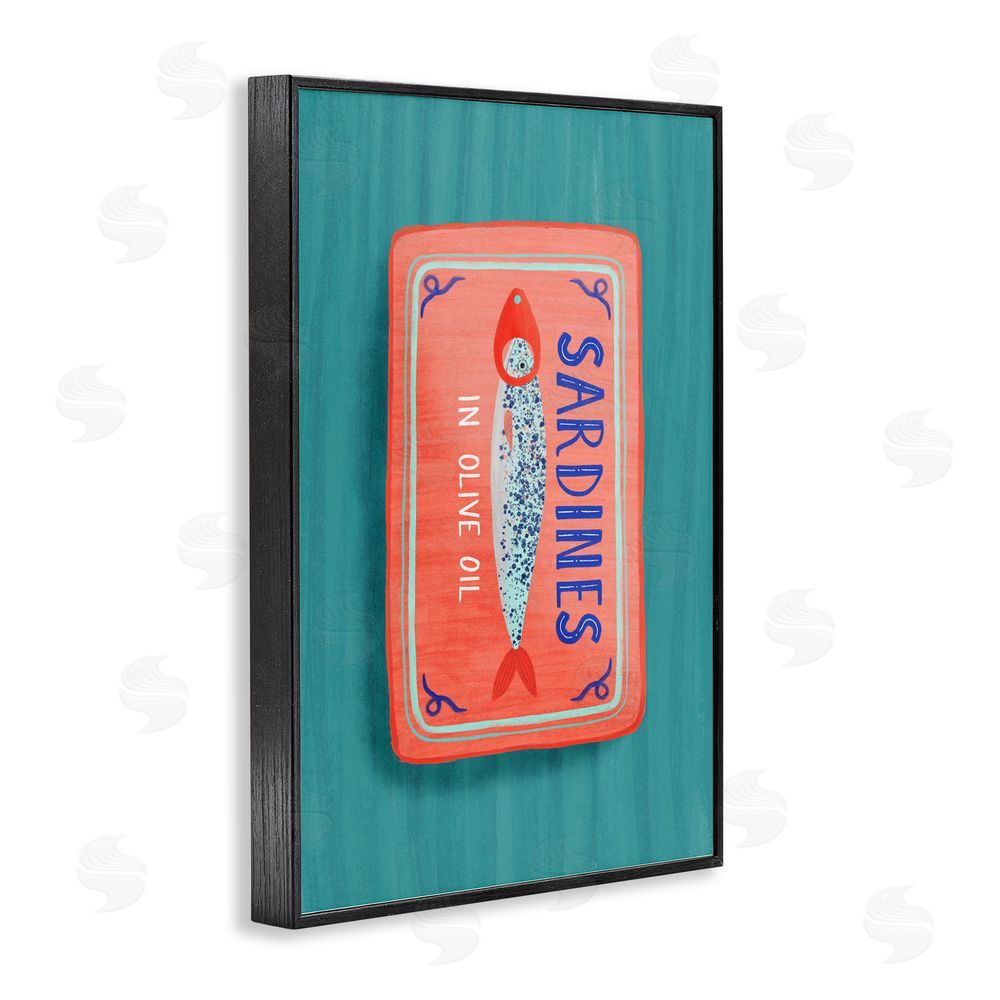 Metka Hiti Sardines Olive Oil Seafood Black Framed Giclee Wall Art Print